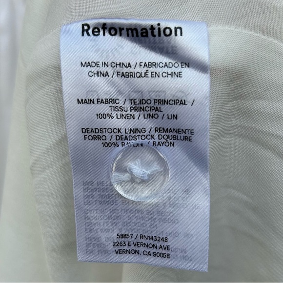 New Reformation Balia Linen Midi Dress White 4 - Picture 15 of 16